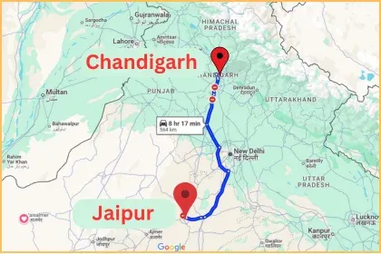 Jaipur to Chandigarh Taxi and one way cab Service